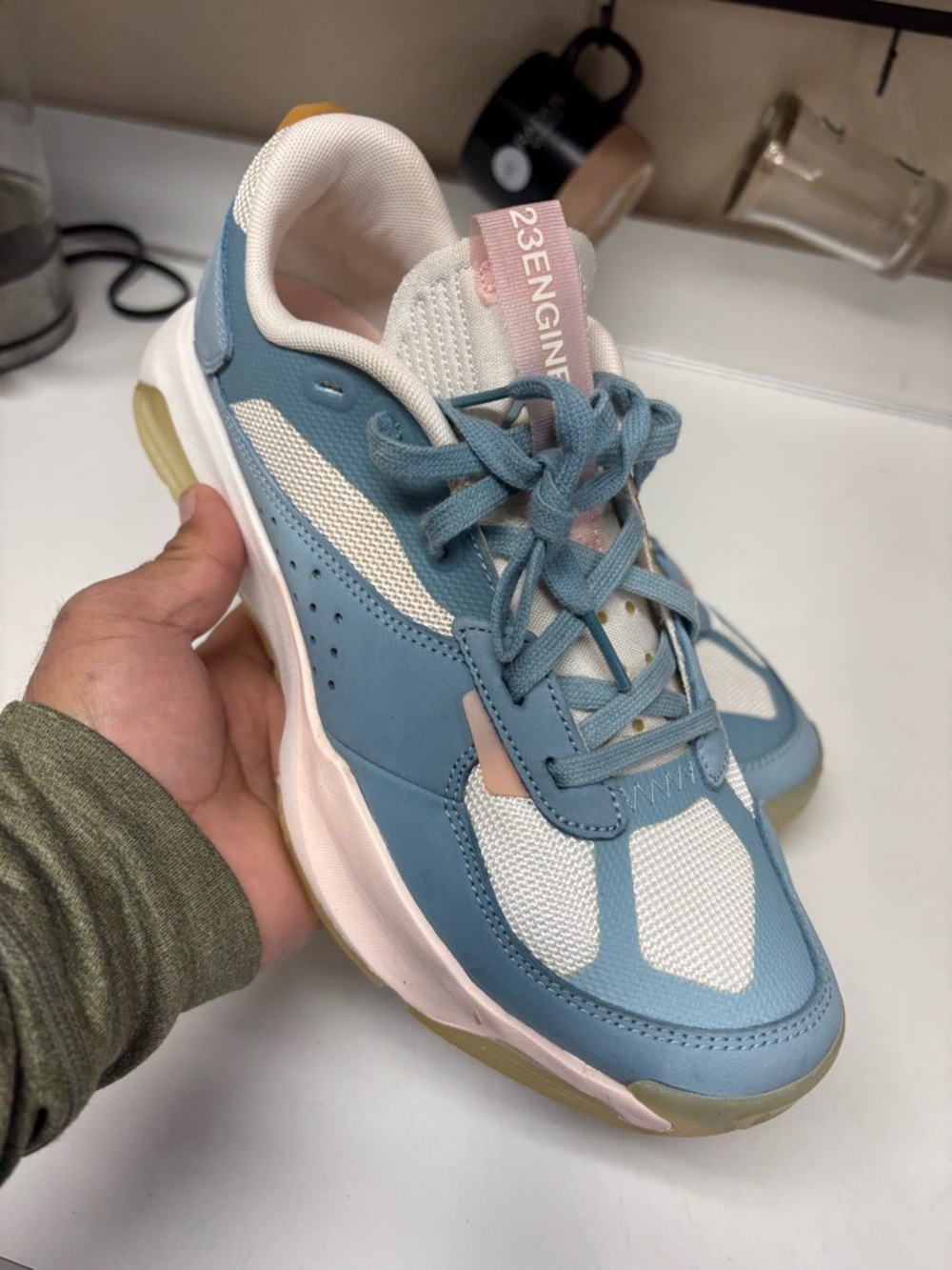 23ENGINER Blue & White Women's Casual Sneakers sz 10 been used once